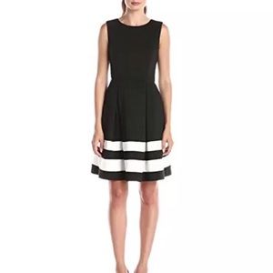 NWT Calvin Klein fit & flare black/ivory dress SZ4